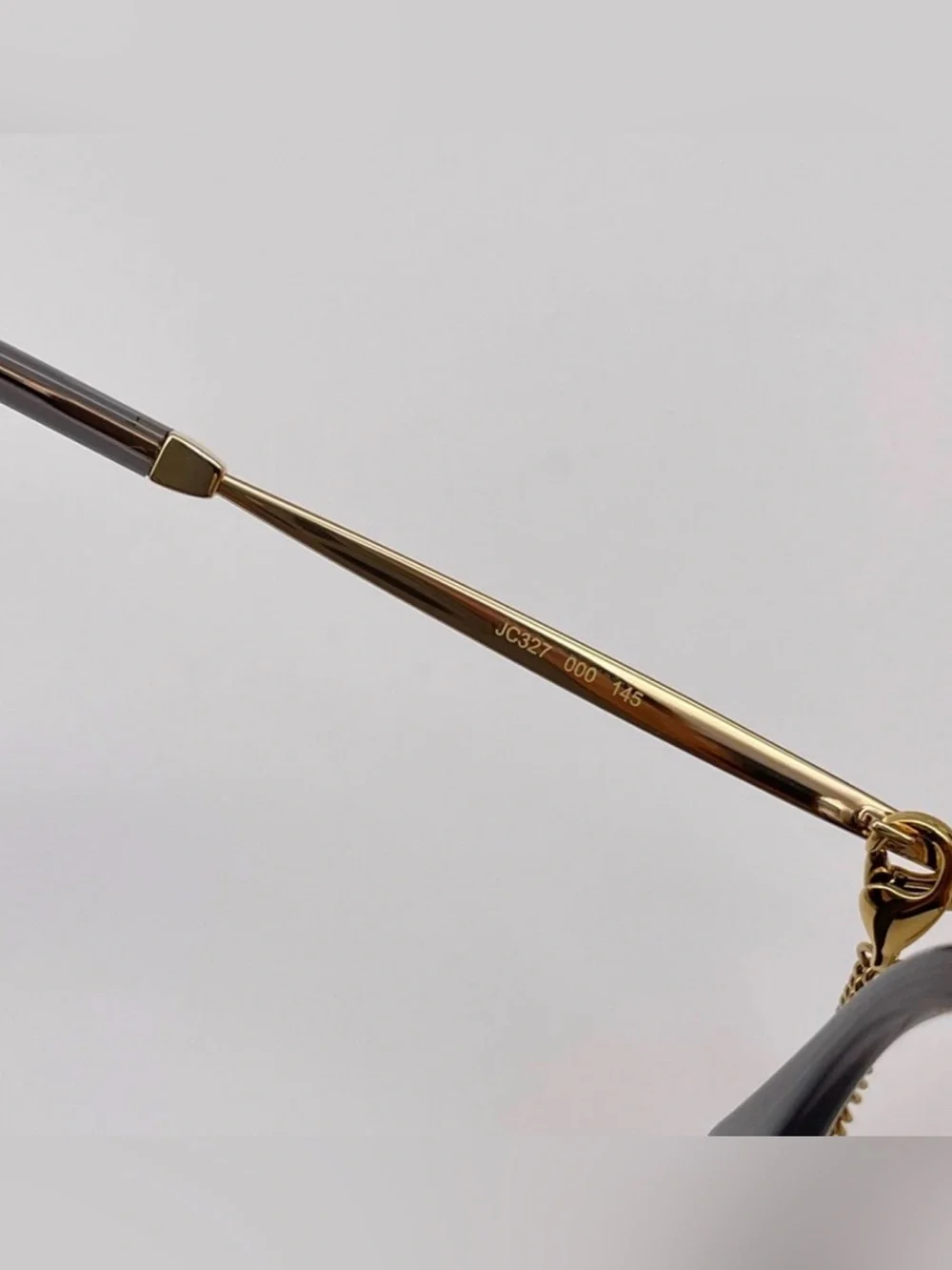 Jimmy Choo Gold Metal Frame Glasses with Matching Chain
